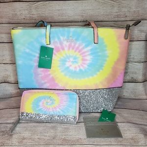 Tie Dye Tote with Wallet & Card Holder